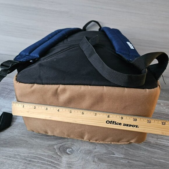 Adidas Classic Navy 3 Stripe Backpack Front Zip Pocket & Side Mesh Pockets Bag - Picture 14 of 16